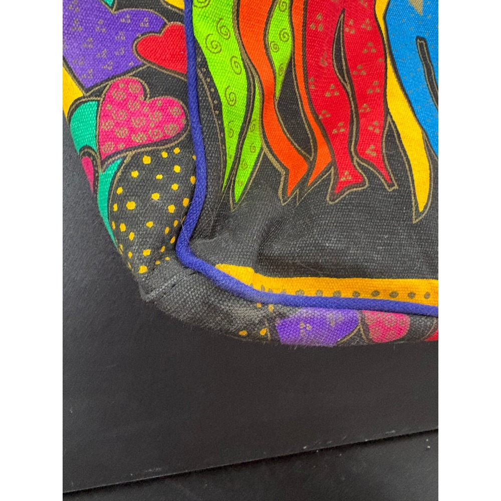 Laurel Burch Canvas Tote Bag Kindred Spirits People Hearts Multi-Color Artistic - Picture 5 of 12